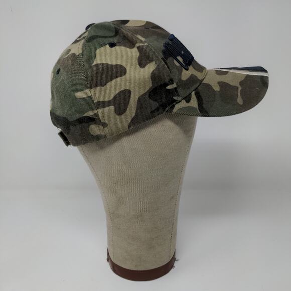 Cleveland Camo Strapback Hat Embroidered Wave Green Brown Blue Spell Out - Picture 5 of 10